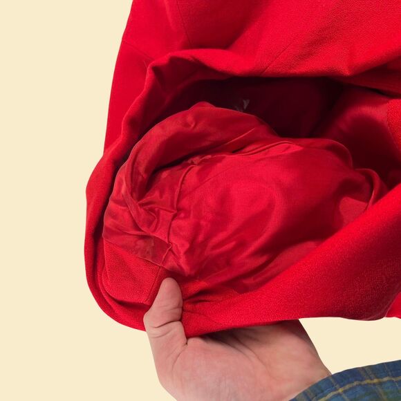 1990s red blazer , size 26 vintage Kathryn Deene rayon jacket, new old stock - Picture 6 of 8